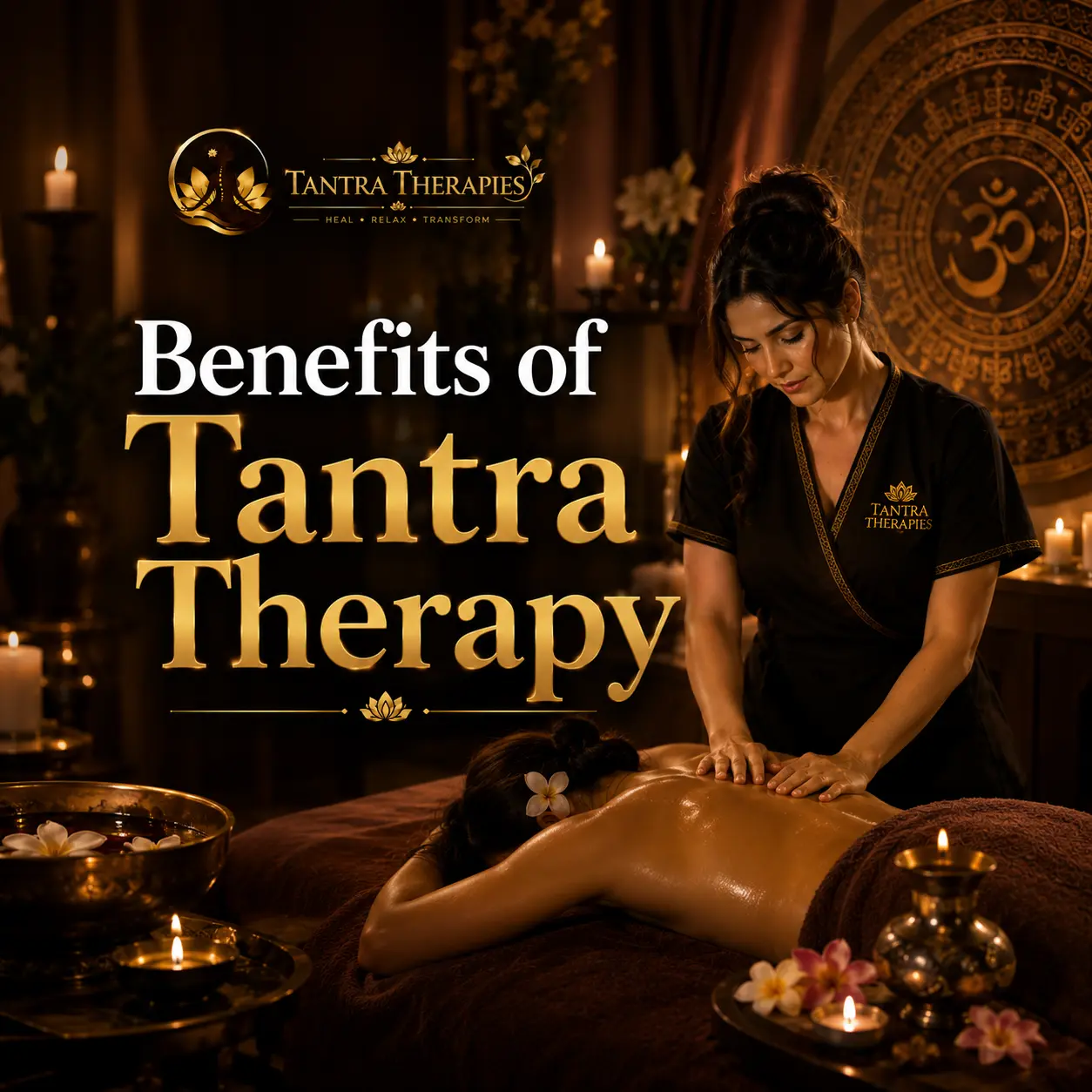 A comprehensive diagram or visualization of the mental and physical benefits of Tantra